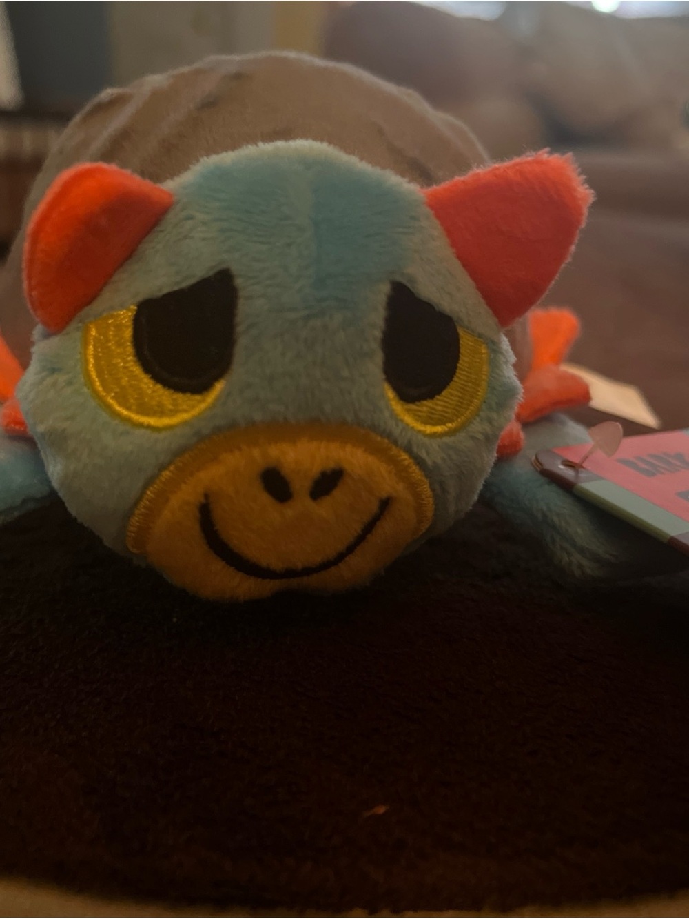 Bark Red and Blue Angus Ankylosaurus Plush Tag